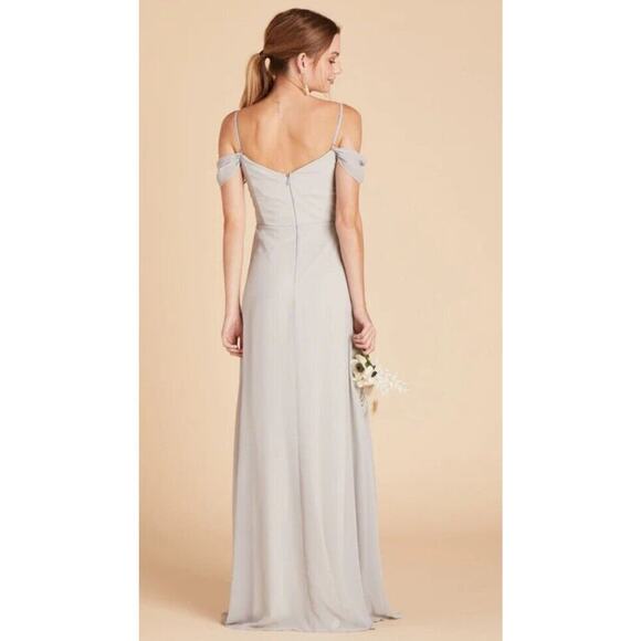 Birdy Grey Spence Convertible Maxi Bridesmaid Dress sz Medium Chiffon Dove Gray - Picture 3 of 3